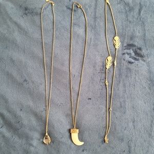 Bundle of Long Gold Boho Necklaces